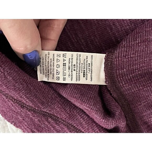 We The Free People Womens Sz S Burgundy Split Back Turtleneck Knit Oversize Top - Picture 6 of 8